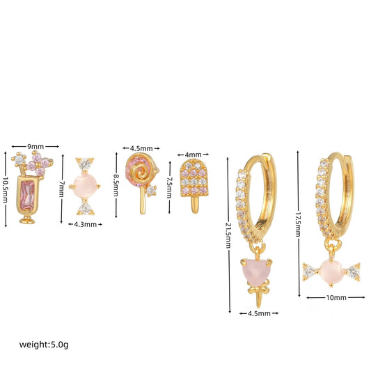 Summer Ice Cream Drink Earings Set